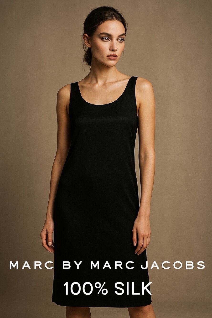 Marc by Marc Jacobs 100% Silk LBD Sz 8 Sleeveless Timeless Classic Elegant